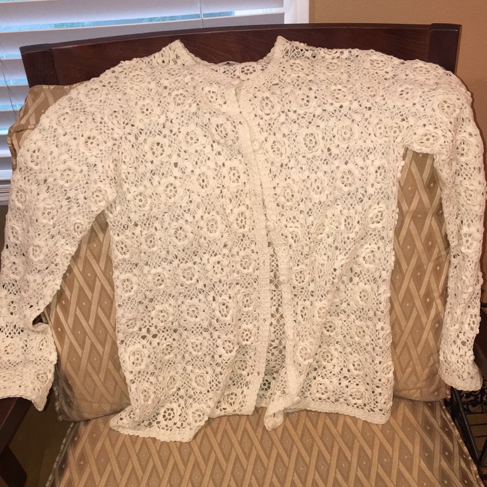 Crochet pure wool sweater 🌠